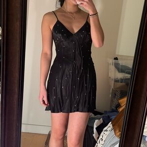 Zara Black Mini Dress with Spaghetti Straps
